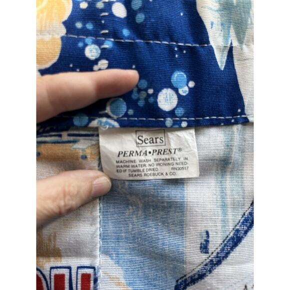 Columbia Space Shuttle NASA Sears 4 Pc Set 2 Drapes, Twin Flat Sheet, Valance - Picture 7 of 11